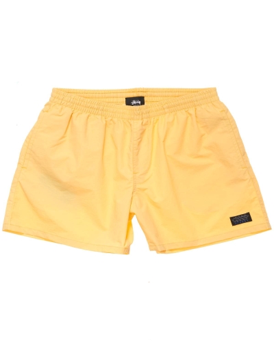 Yellow Stussy Nylon Big Beach Men's Shorts | QHW-548072