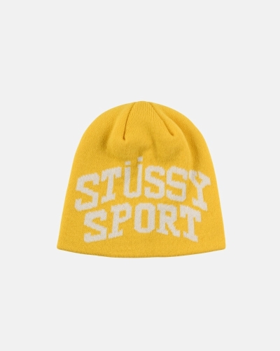 Yellow Stussy Stussy Sport Jacquard Skullcap Men's Hats | RKP-271836